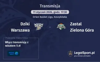 Dziki Warszawa - Zastal Zielona Góra gdzie oglądać (11.01.2026)