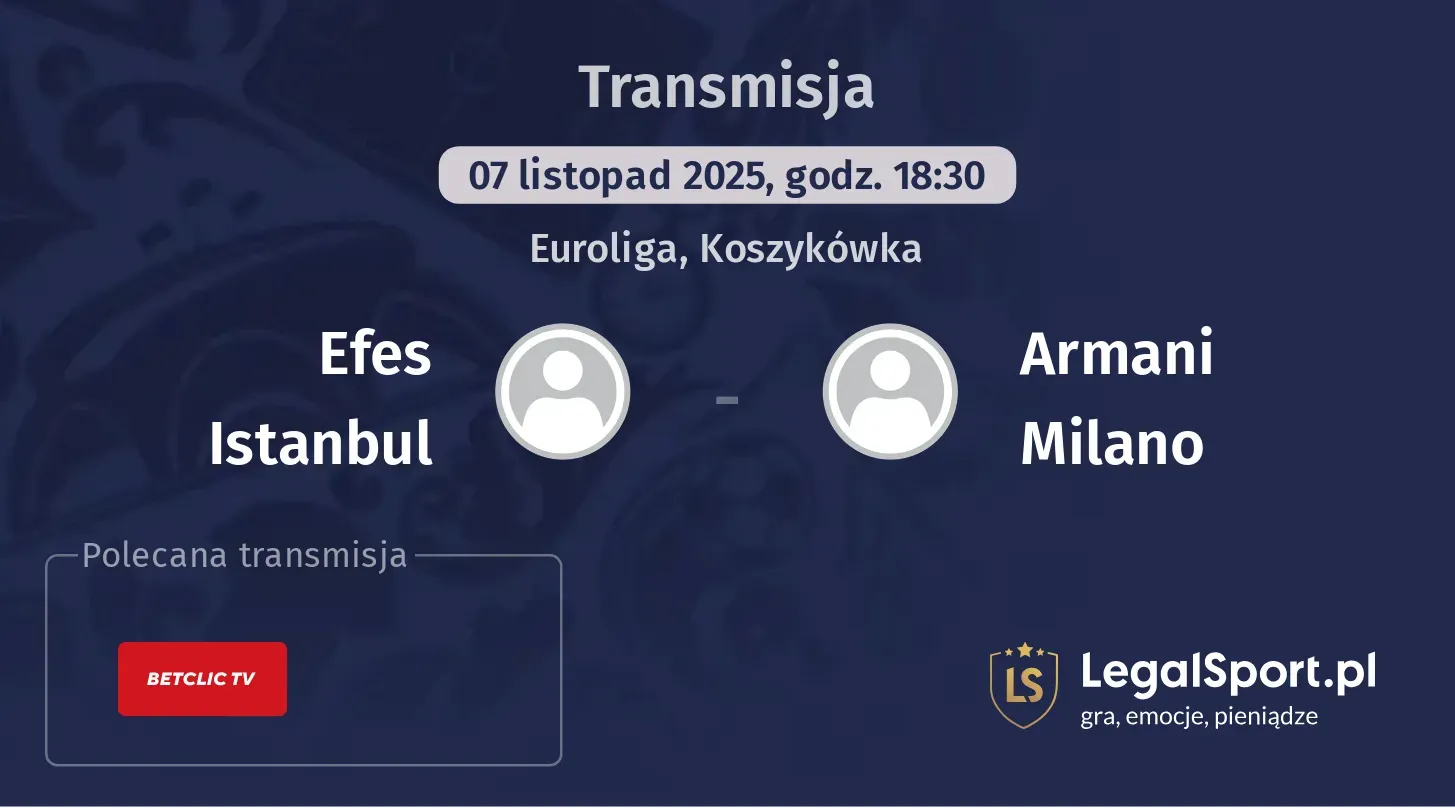 Efes Istanbul - Armani Milano Transmisje