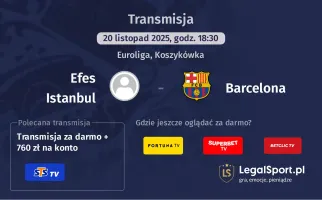 Efes Istanbul - Barcelona gdzie oglądać? (20.11)