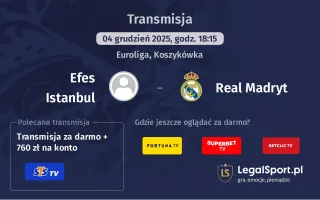 Efes Istanbul - Real Madryt gdzie oglądać? (04.12)
