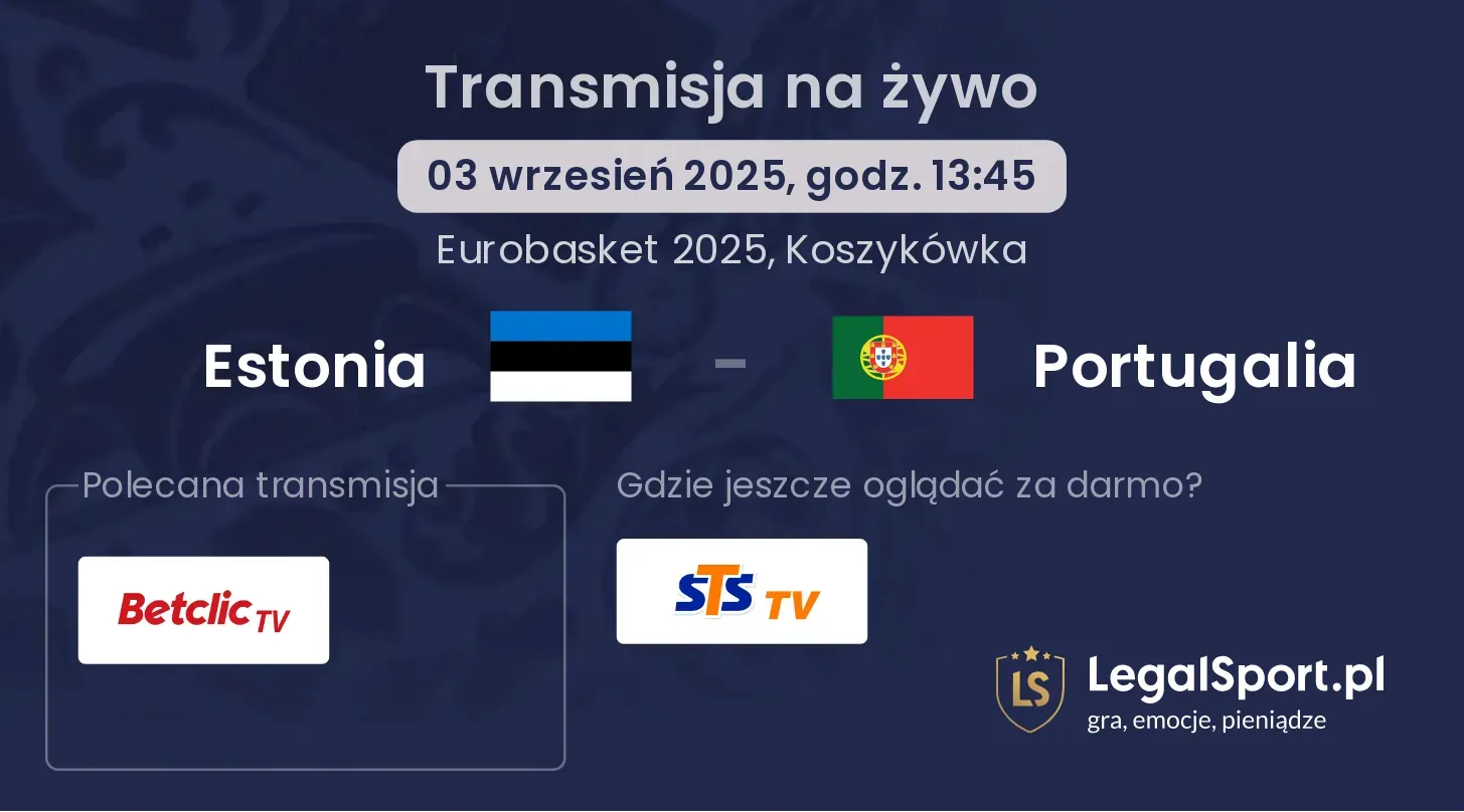 Estonia - Portugalia gdzie oglądać?