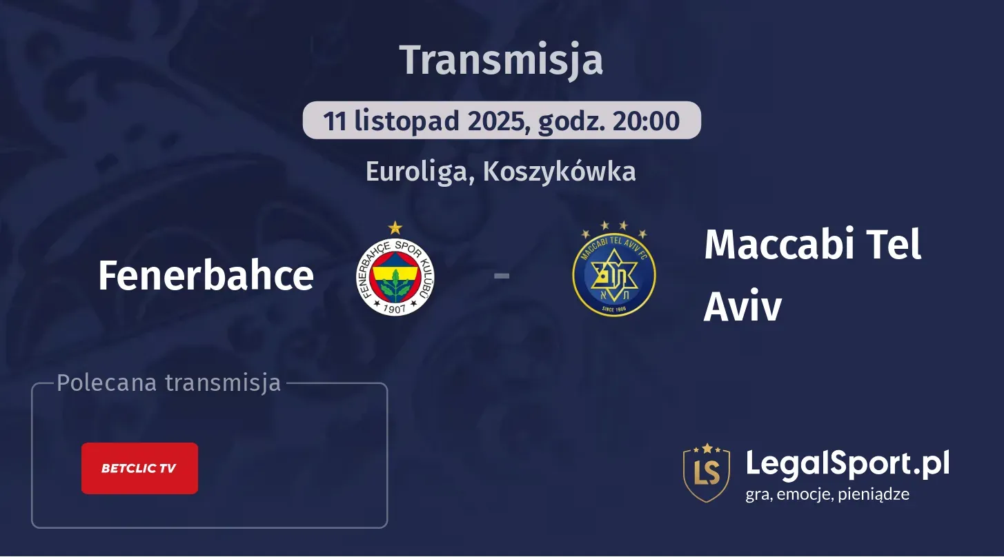 Fenerbahce - Maccabi Tel Aviv Transmisje