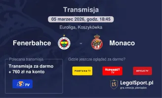 Fenerbahce - Monaco gdzie oglądać? (05.03)