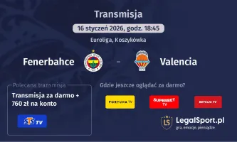 Fenerbahce - Valencia gdzie oglądać? (16.01)