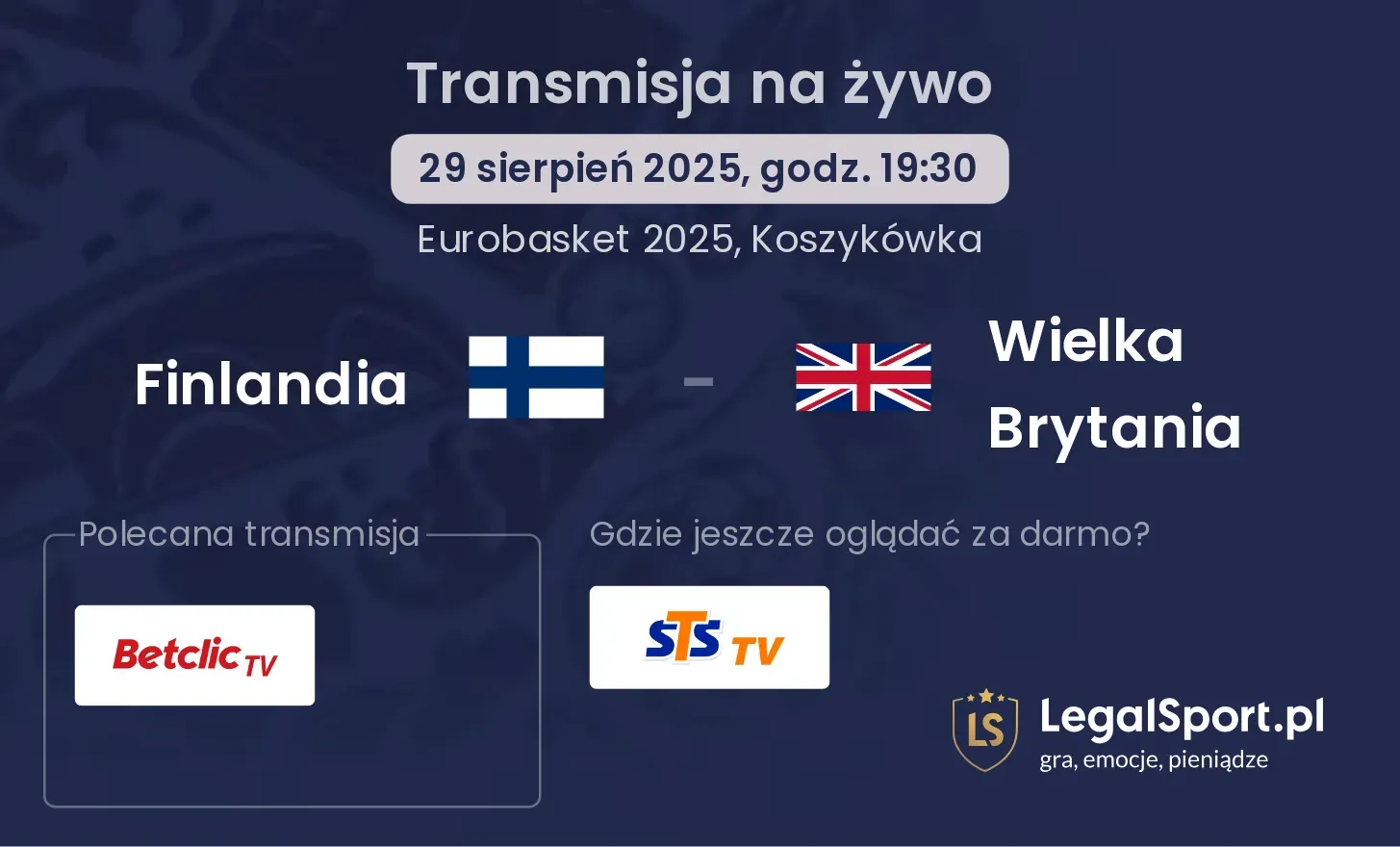 Finlandia - Wielka Brytania gdzie oglądać?