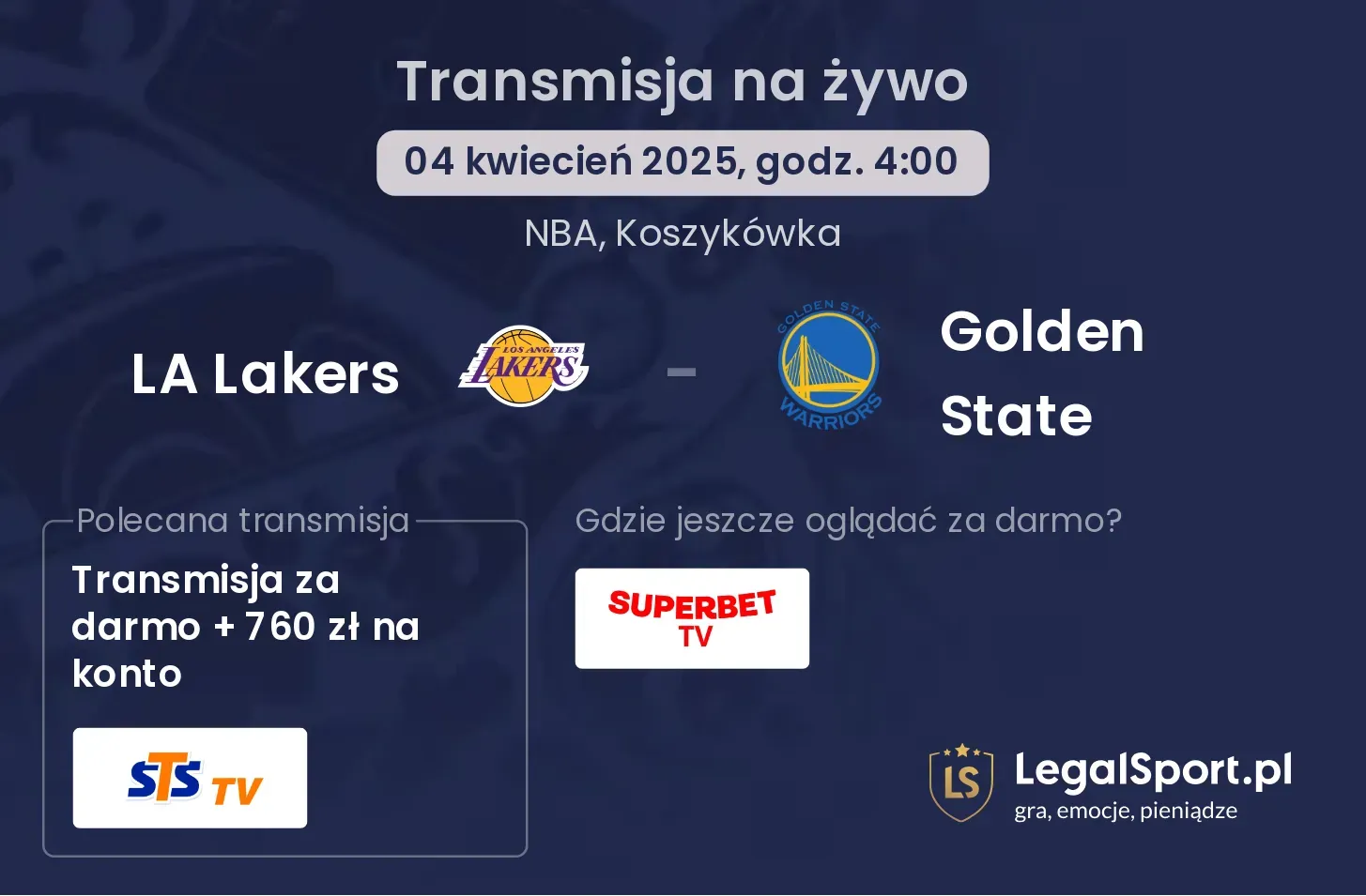 LA Lakers - Golden State gdzie oglądać?
