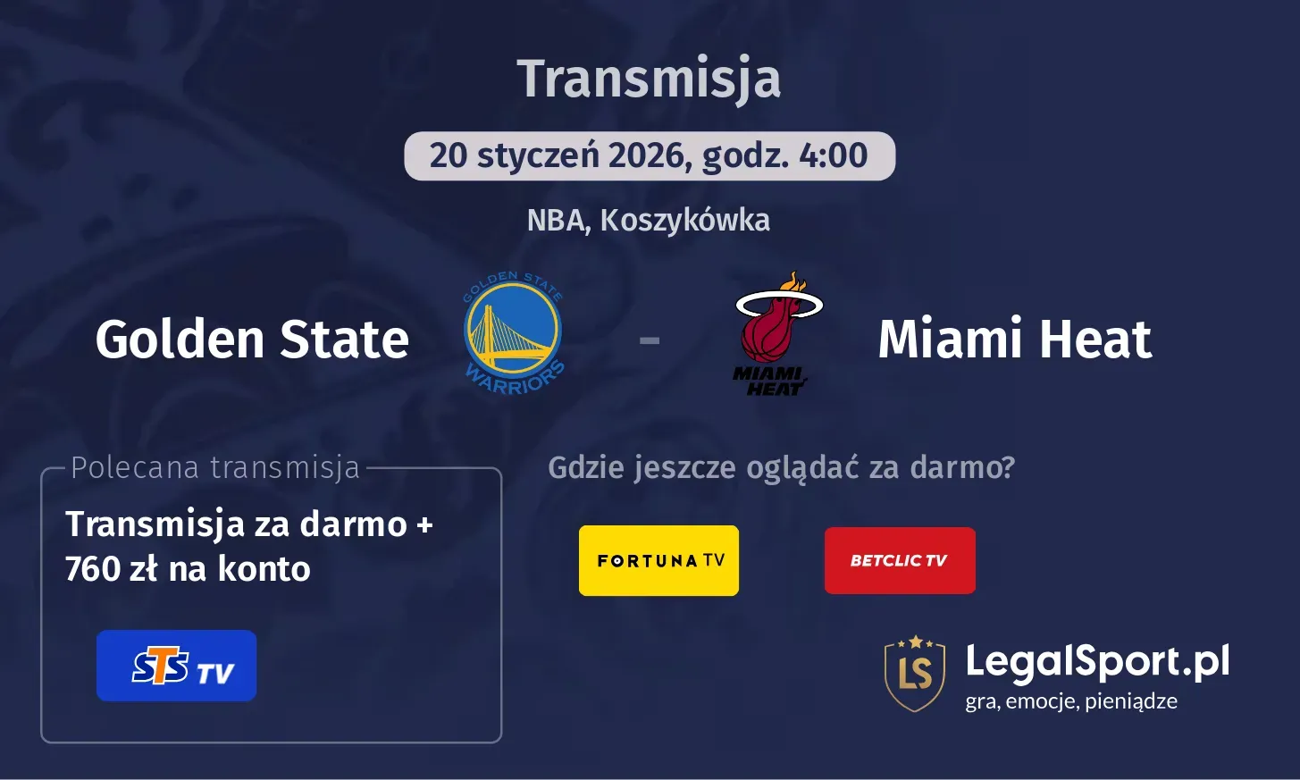 Golden State - Miami Heat Transmisje