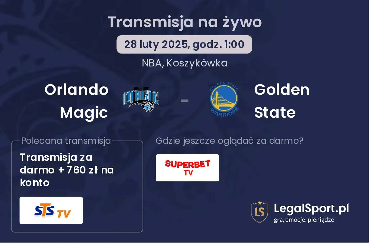 Orlando Magic - Golden State gdzie oglądać?