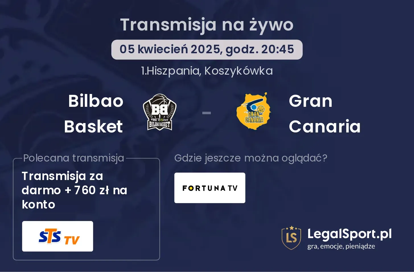 Bilbao Basket - Gran Canaria gdzie oglądać?