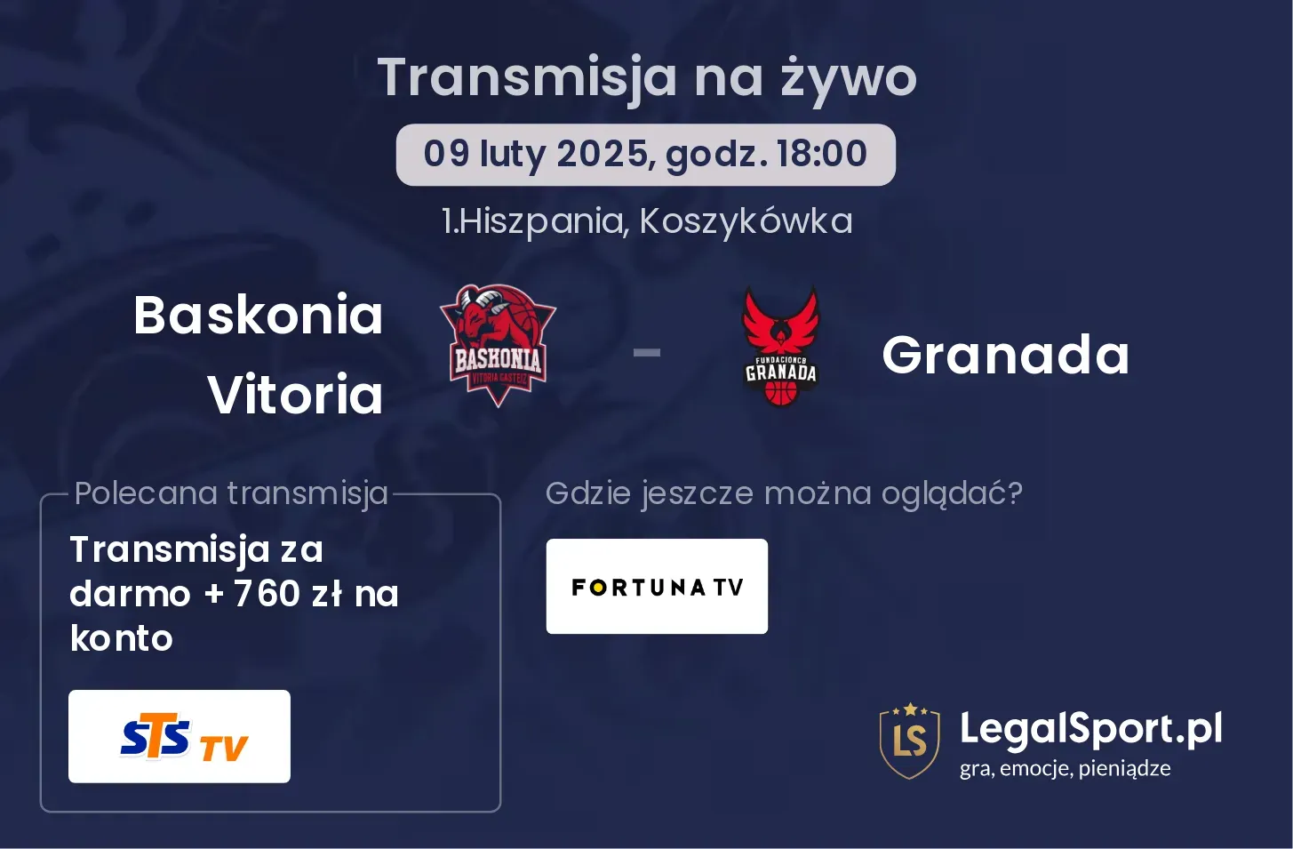 Baskonia Vitoria - Granada gdzie oglądać transmisję?