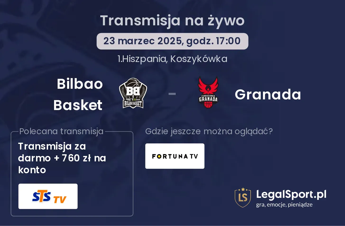 Granada - Bilbao Basket transmisja na żywo