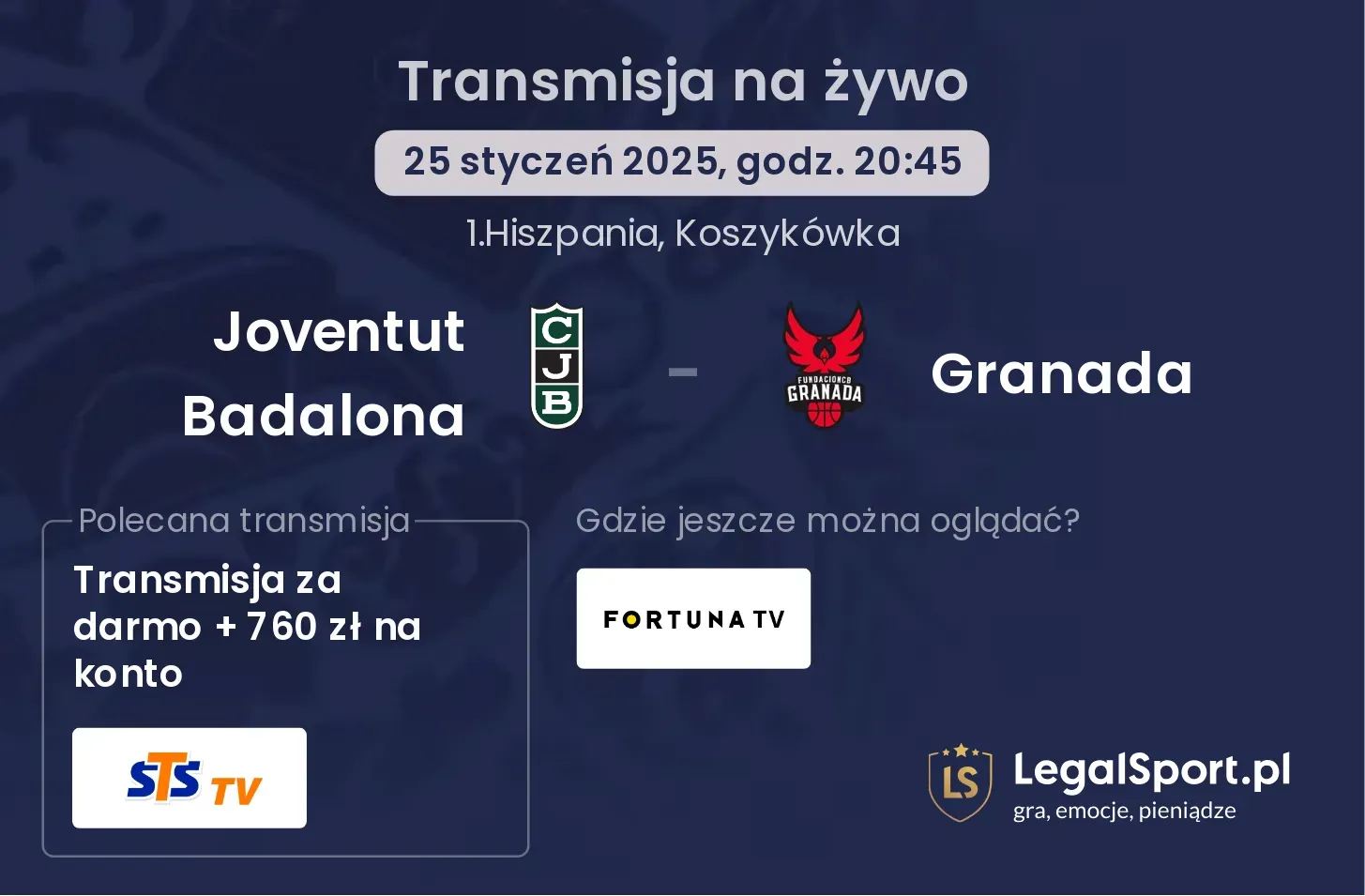 Joventut Badalona - Granada gdzie oglądać?