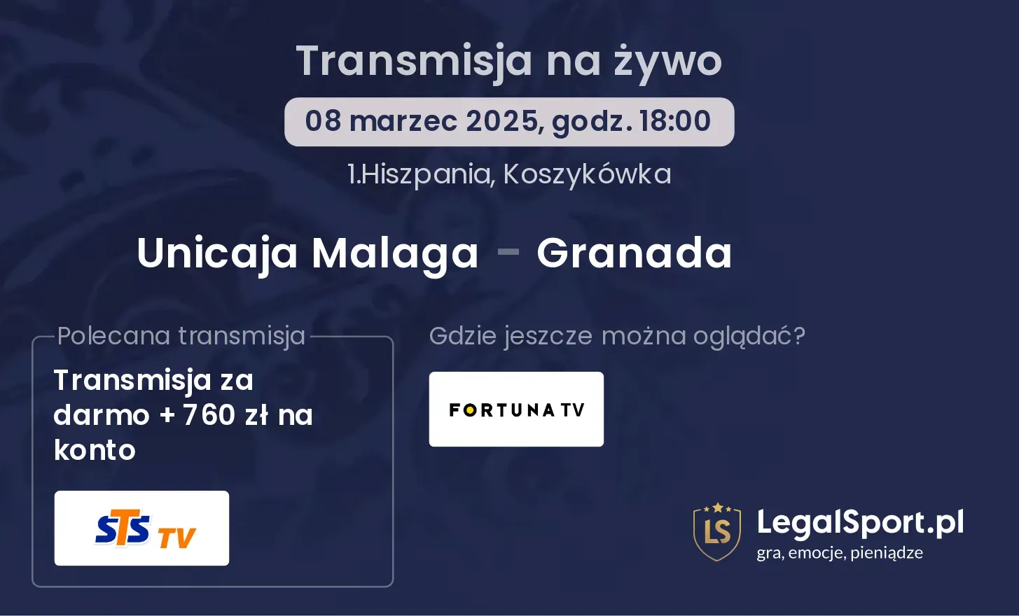 Unicaja Malaga - Granada gdzie oglądać?