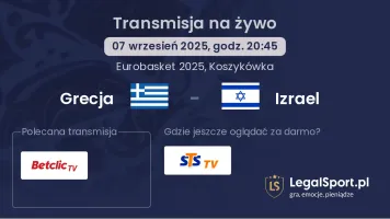 Grecja - Izrael gdzie oglądać?