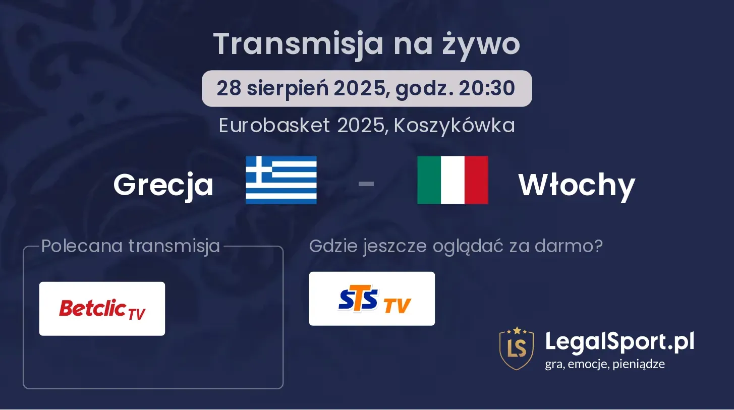 Grecja - Włochy transmisja na żywo