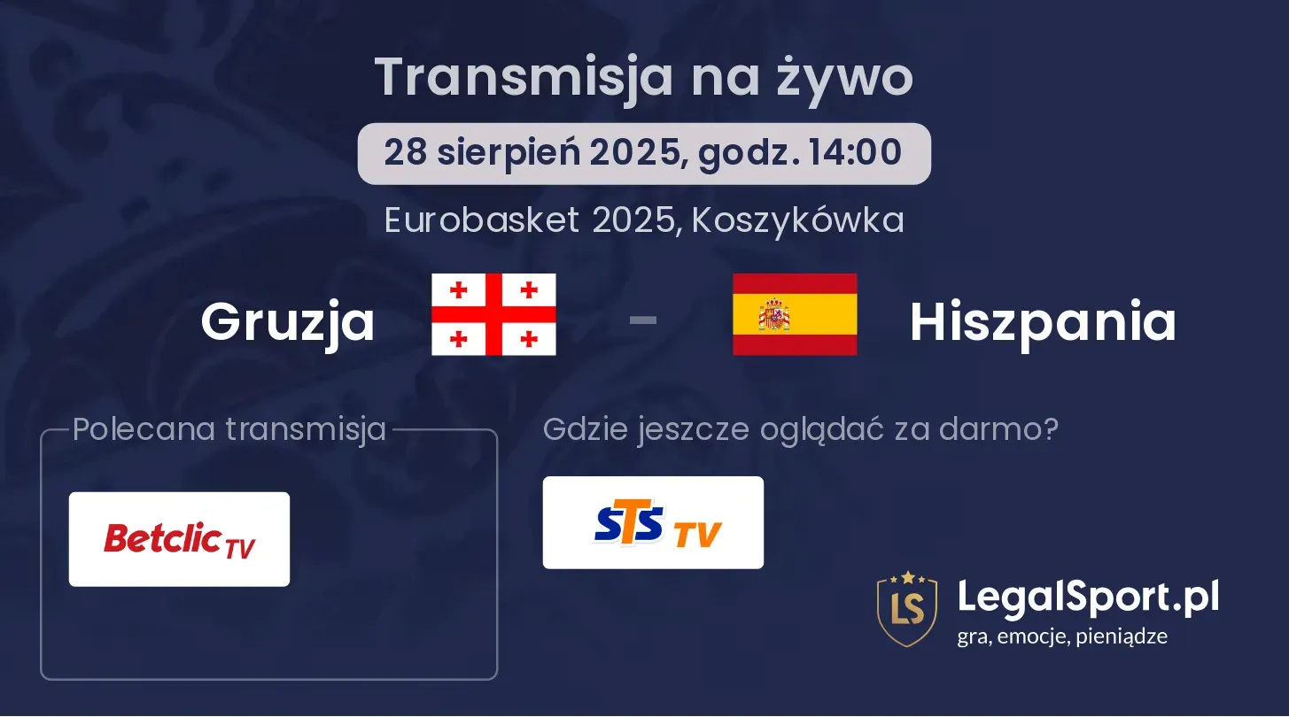 Gruzja - Hiszpania gdzie oglądać?