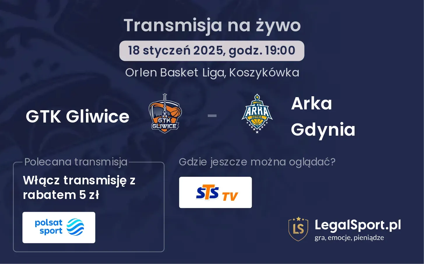 GTK Gliwice - Arka Gdynia gdzie oglądać?