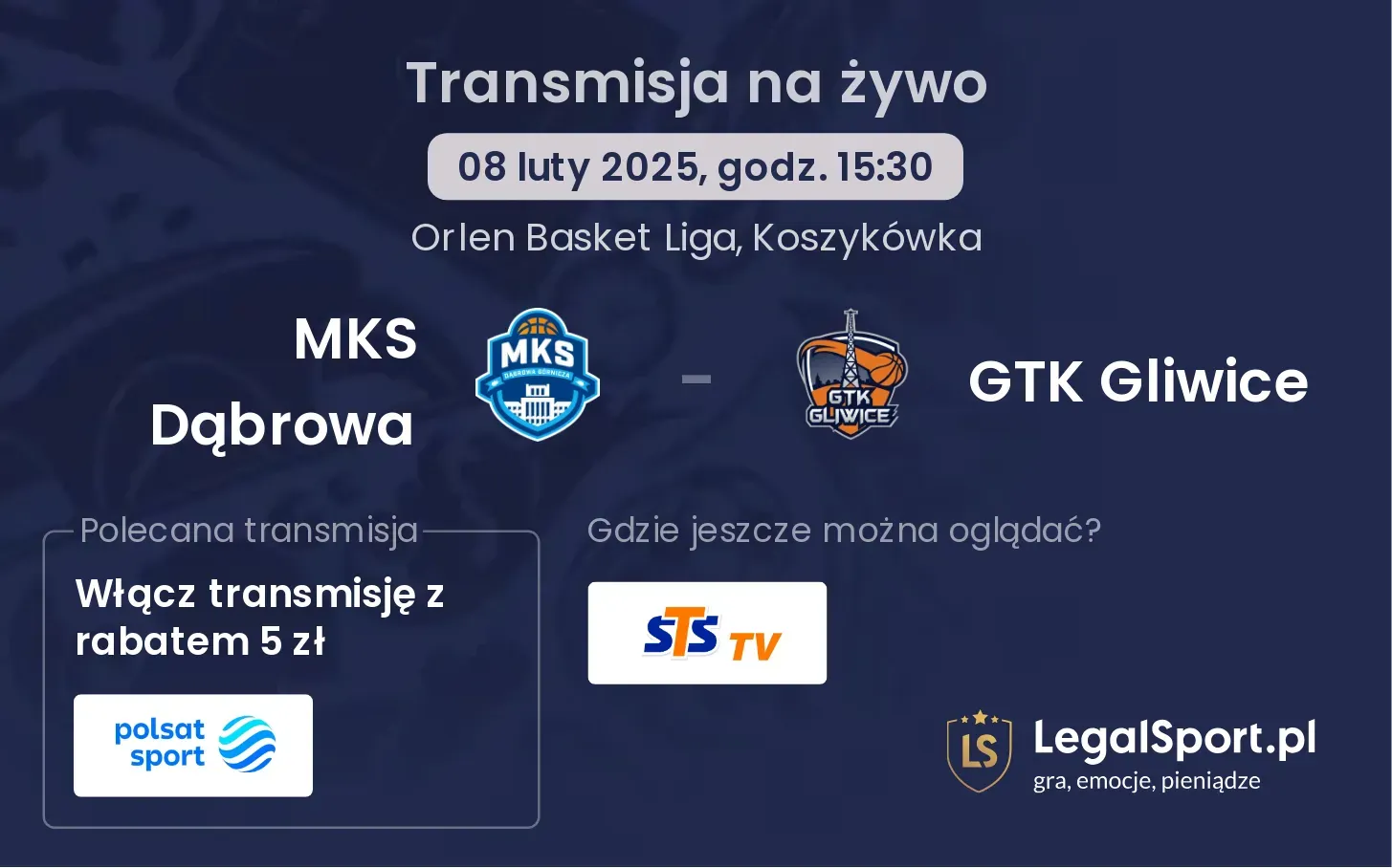 MKS Dąbrowa - GTK Gliwice gdzie oglądać?