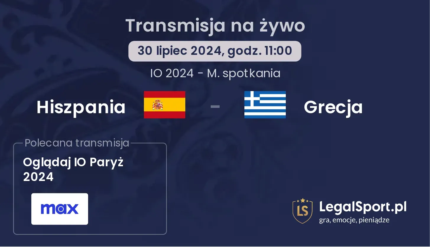 Hiszpania - Grecja gdzie oglądać? Transmisja online za darmo (30.07, godz. 11:00)