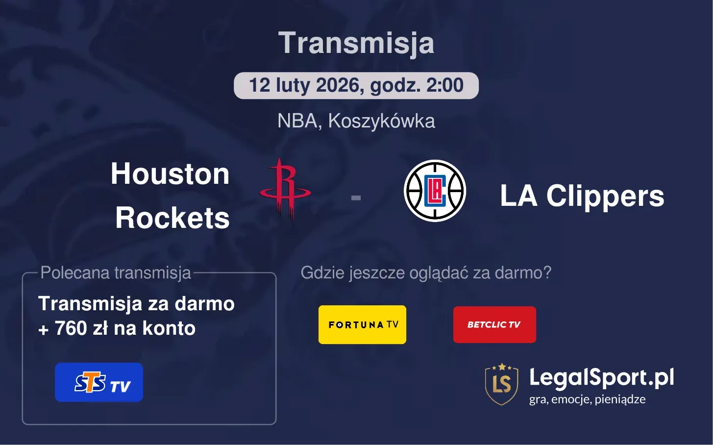 Houston Rockets - LA Clippers Transmisje