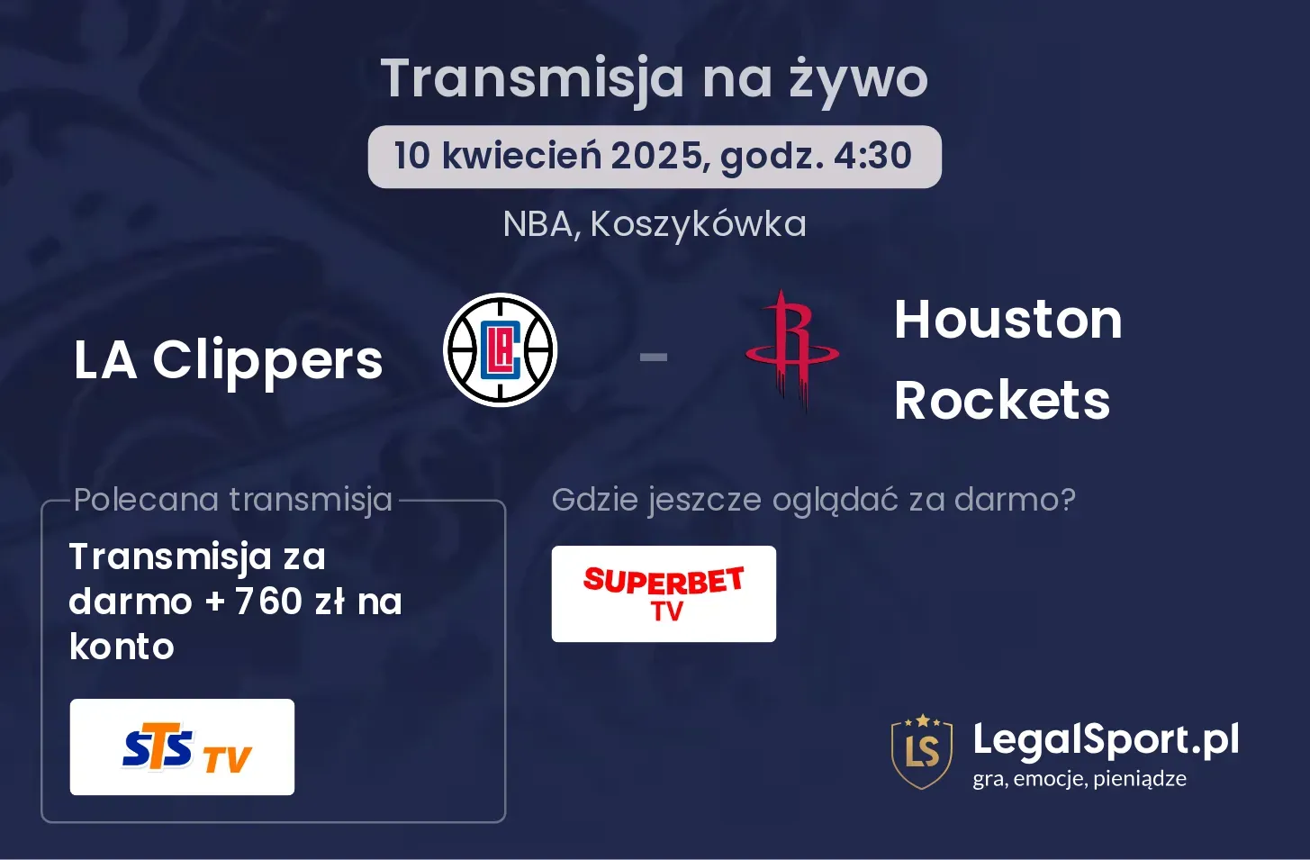 LA Clippers - Houston Rockets gdzie oglądać?