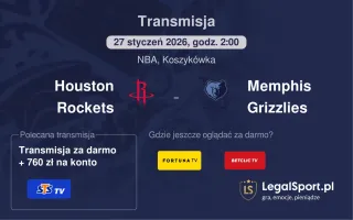 Houston Rockets - Memphis Grizzlies gdzie oglądać? (27.01)