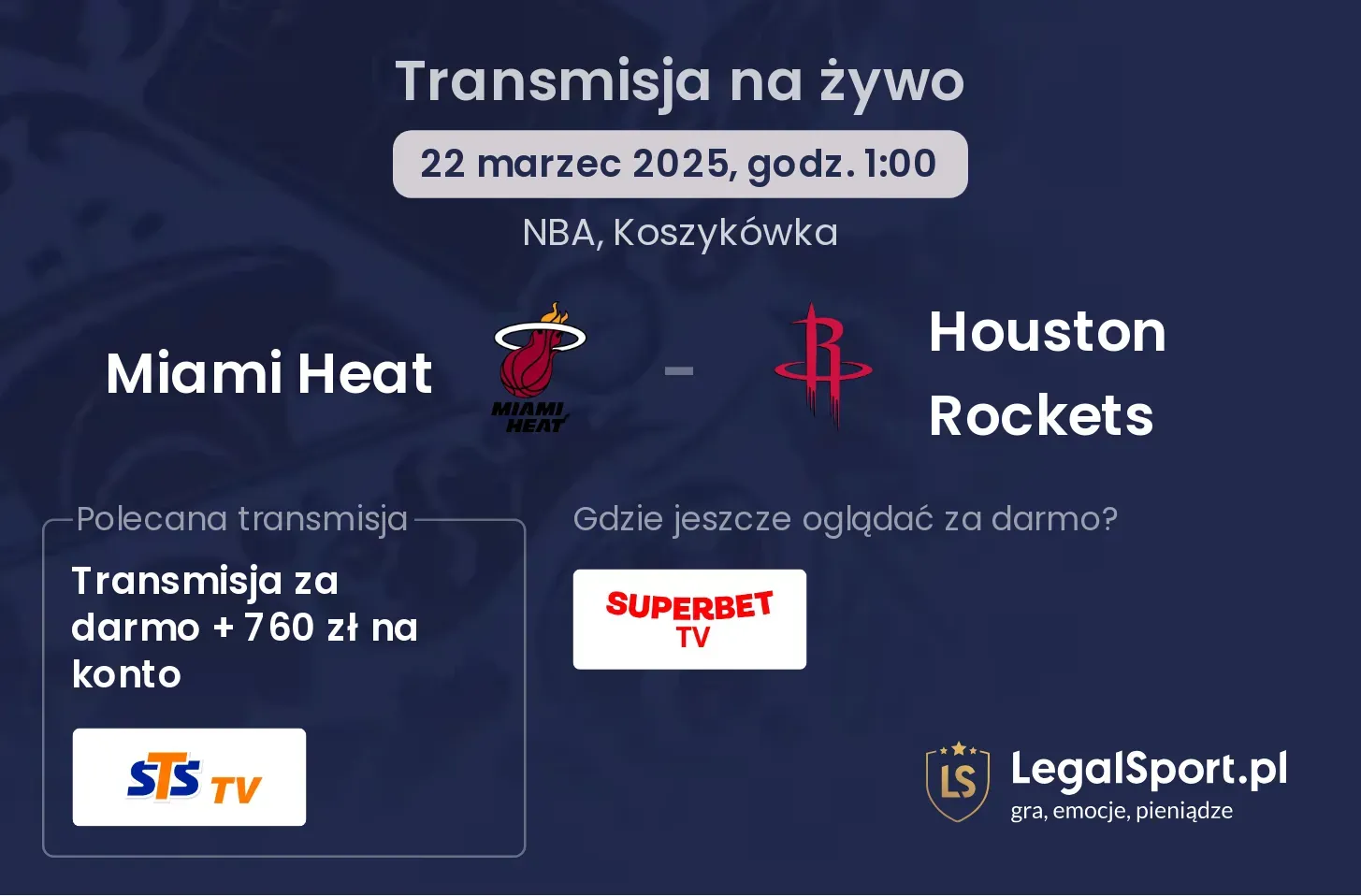 Miami Heat - Houston Rockets gdzie oglądać?