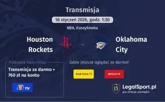 Houston Rockets - Oklahoma City gdzie oglądać? (16.01)