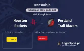 Houston Rockets - Portland Trail Blazers gdzie oglądać? (15.11)