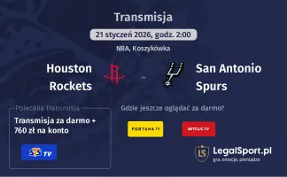 Houston Rockets - San Antonio Spurs gdzie oglądać? (21.01)