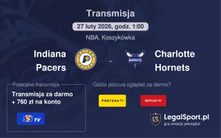 Indiana Pacers - Charlotte Hornets gdzie oglądać? (27.02)