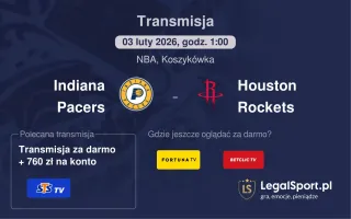 Indiana Pacers - Houston Rockets gdzie oglądać? (03.02)