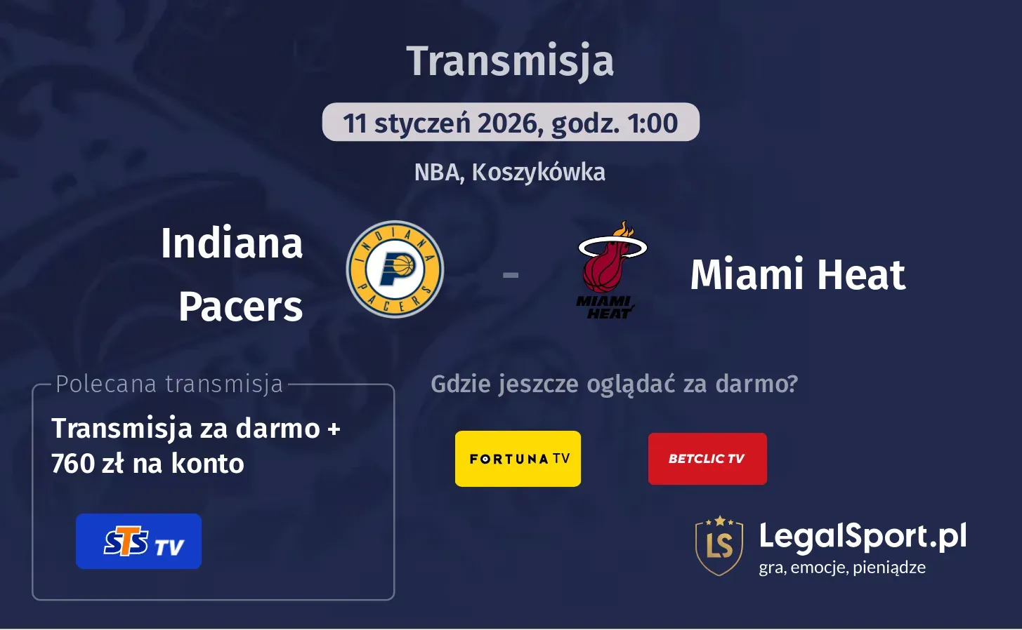 Indiana Pacers - Miami Heat Transmisje
