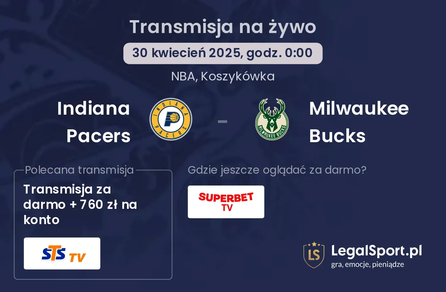 Indiana Pacers - Milwaukee Bucks gdzie oglądać?