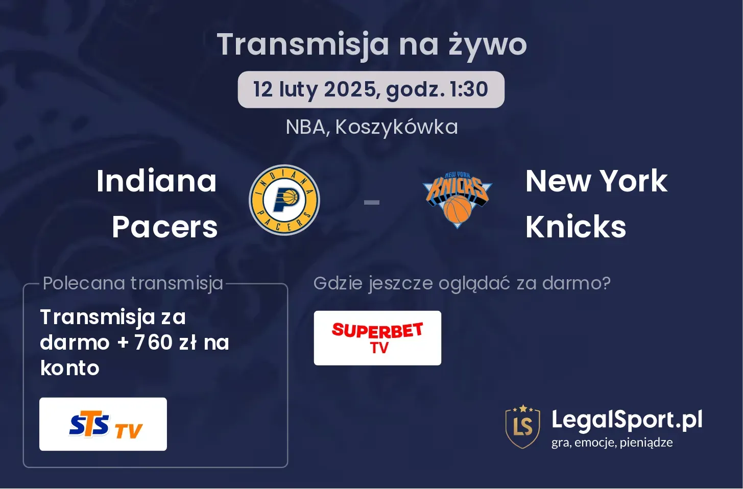 Indiana Pacers - New York Knicks gdzie oglądać?