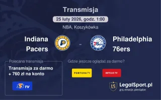 Indiana Pacers - Philadelphia 76ers gdzie oglądać? (25.02)