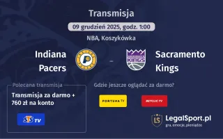 Indiana Pacers - Sacramento Kings gdzie oglądać? (09.12)