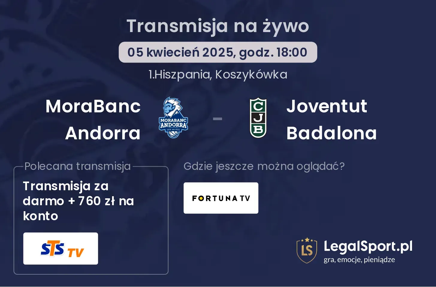 MoraBanc Andorra - Joventut Badalona gdzie oglądać?