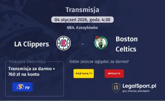 LA Clippers - Boston Celtics gdzie oglądać (04.01.2026)