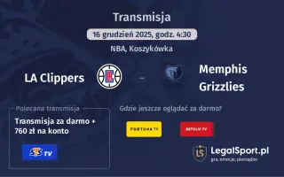 LA Clippers - Memphis Grizzlies gdzie oglądać (16.12.2025)