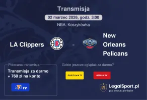 LA Clippers - New Orleans Pelicans gdzie oglądać (02.03.2026)