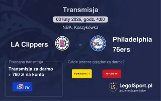 LA Clippers - Philadelphia 76ers gdzie oglądać? (03.02)