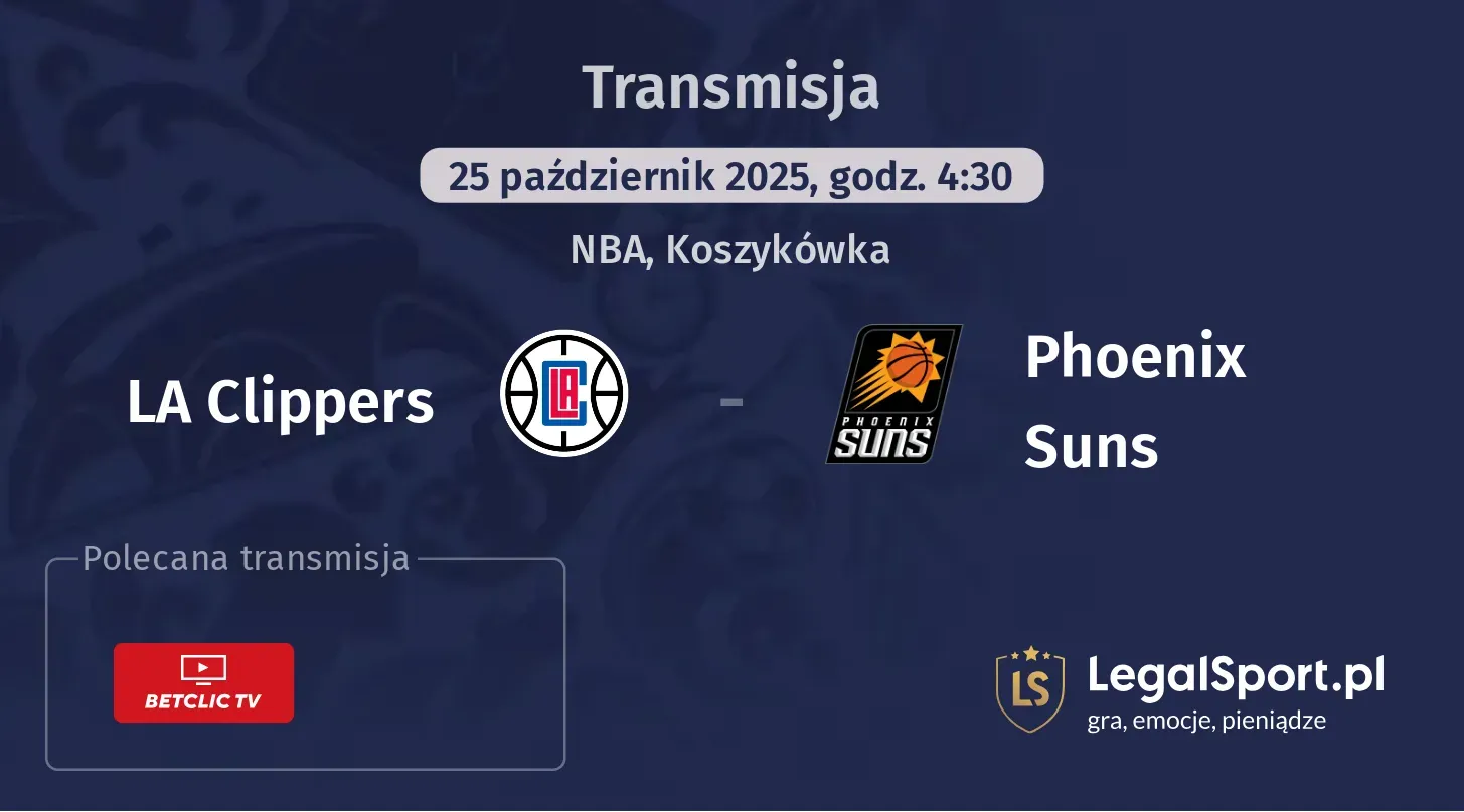 LA Clippers - Phoenix Suns gdzie oglądać?