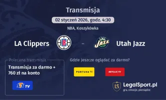 LA Clippers - Utah Jazz gdzie oglądać (02.01.2026)