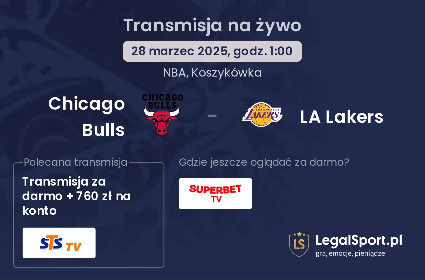Chicago Bulls - LA Lakers gdzie oglądać?