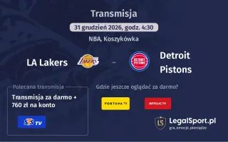 LA Lakers - Detroit Pistons gdzie oglądać? (31.12)