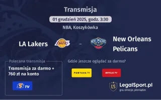 LA Lakers - New Orleans Pelicans gdzie oglądać? (01.12)