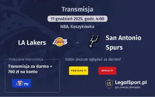 LA Lakers - San Antonio Spurs gdzie oglądać? (11.12)