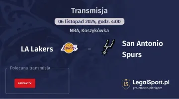 LA Lakers - San Antonio Spurs gdzie oglądać? (06.11)