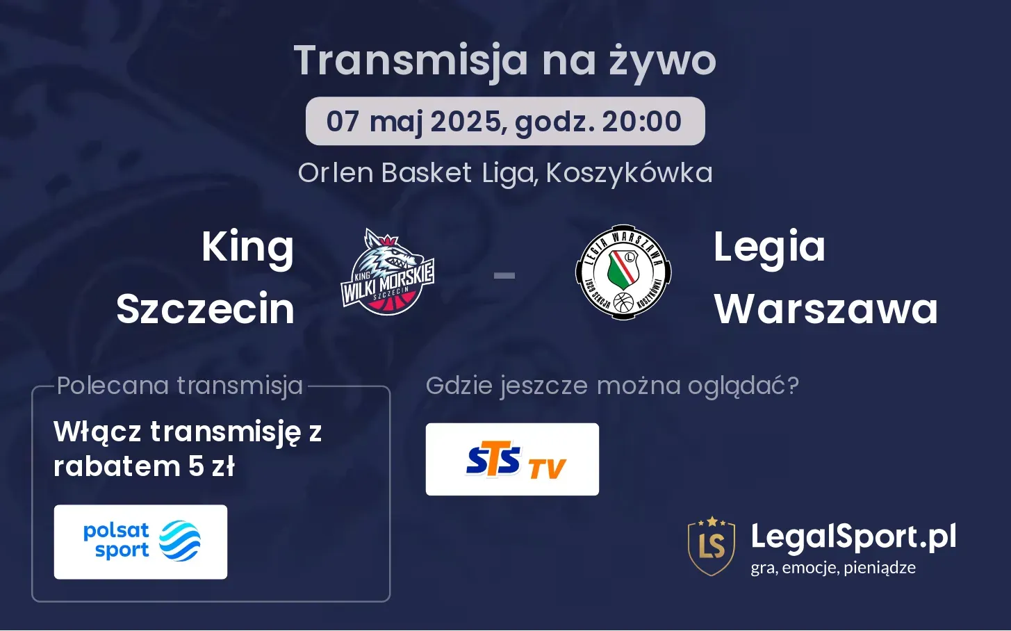 King Szczecin - Legia Warszawa gdzie oglądać?